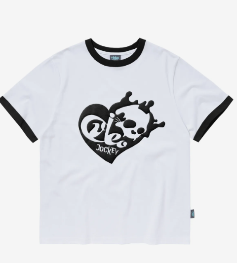 韓國 Video Jockey The skull is actually a cat ringer T-shirt【VJ054】