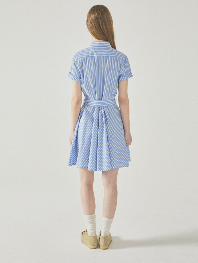 韓國 Who.A.U Steve Short Sleeve Strap Shirts Dress【WA103】
