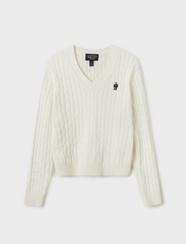 韓國 Who.A.U Steve V-neck Cable Sweater【WA058】