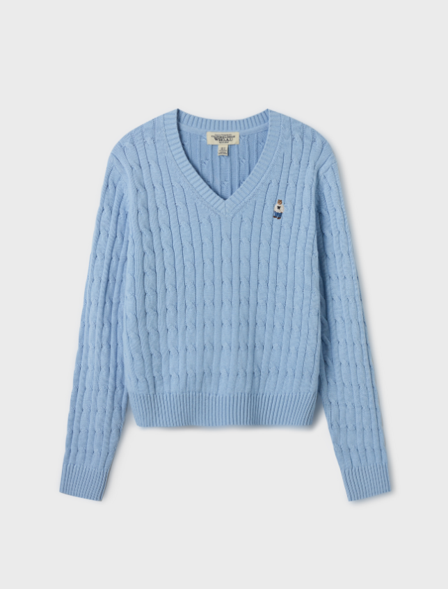 韓國 Who.A.U Steve V-neck Cable Sweater【WA058】