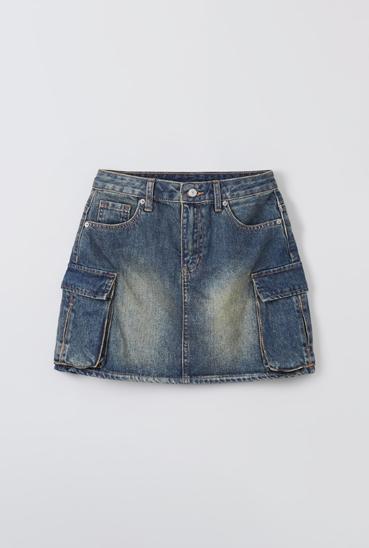 韓國 SPAO Denim Cargo Mini Skirt【SP149】