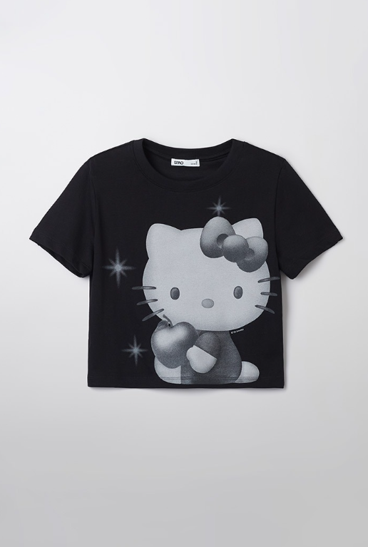 韓國 SPAO Hello Kitty Crop T-shirt【SP086】