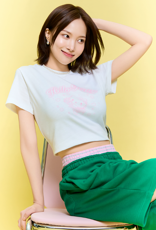 韓國 SPAO Hello Kitty Crop T-shirt【SP086】
