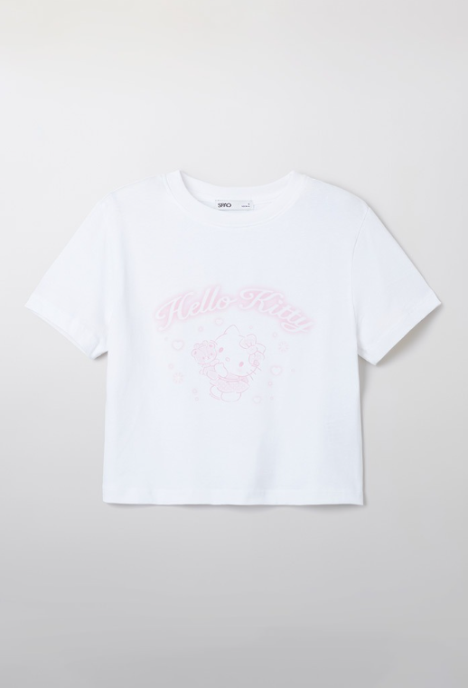 韓國 SPAO Hello Kitty Crop T-shirt【SP086】
