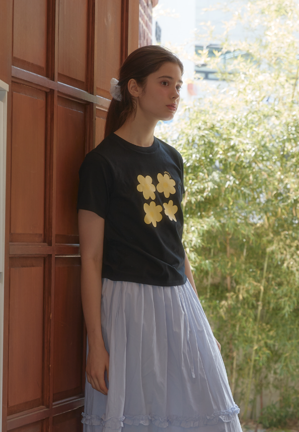 韓國 Anoetic FLOWER COMBI T-SHIRT【AT001】