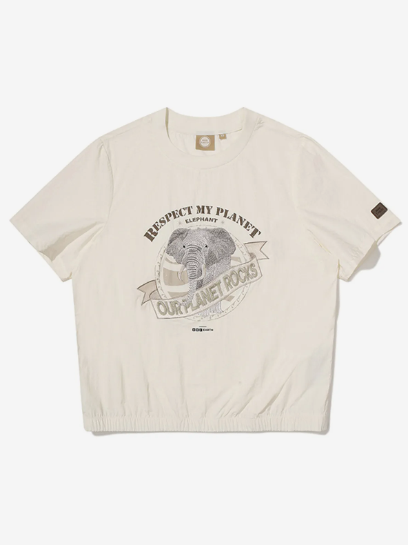 韓國 BBC W Graphic Woven Round T-Shirt【BC055】