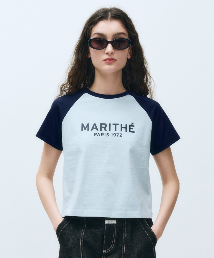 韓國 Marithe Francois Girbaud W Regular Raglan Crop T-Shirt【MF623】