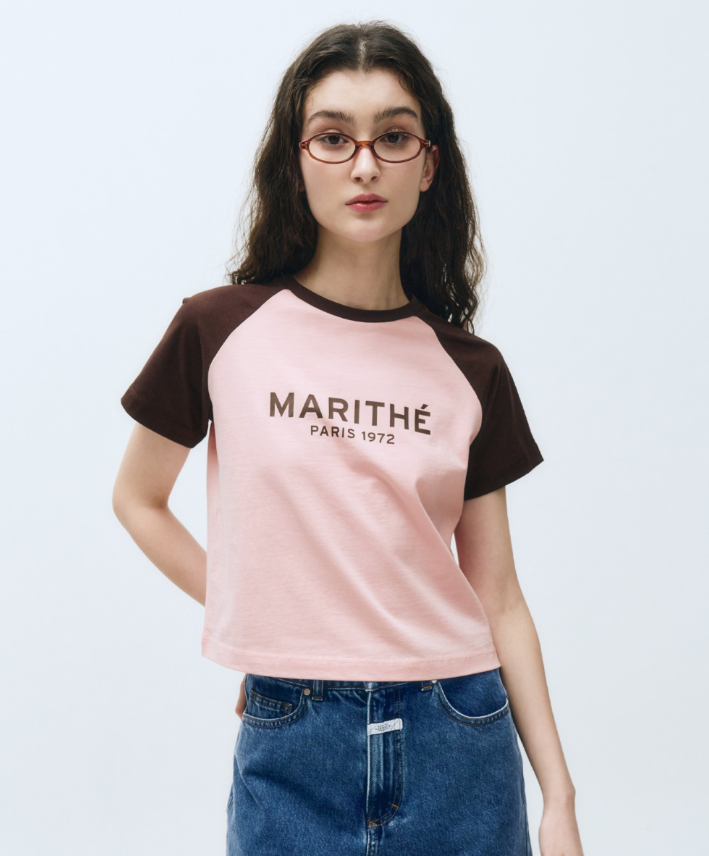 韓國 Marithe Francois Girbaud W Regular Raglan Crop T-Shirt【MF623】