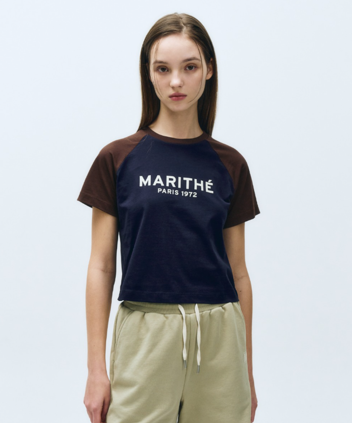 韓國 Marithe Francois Girbaud W Regular Raglan Crop T-Shirt【MF623】