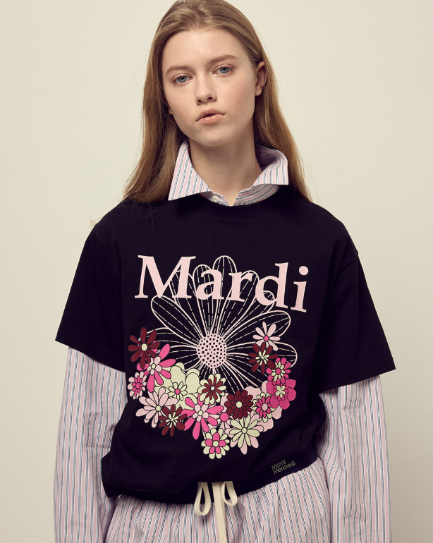 韓國 Mardi Mercredi Tshirt Flowermardi Jardin【MM145】