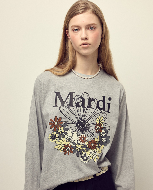 韓國 Mardi Mercredi TSHIRT LONG SLEEVE FLOWERMARDI JARDIN【MM146】