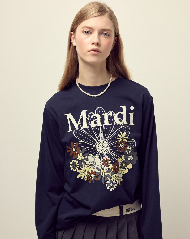 韓國 Mardi Mercredi TSHIRT LONG SLEEVE FLOWERMARDI JARDIN【MM146】