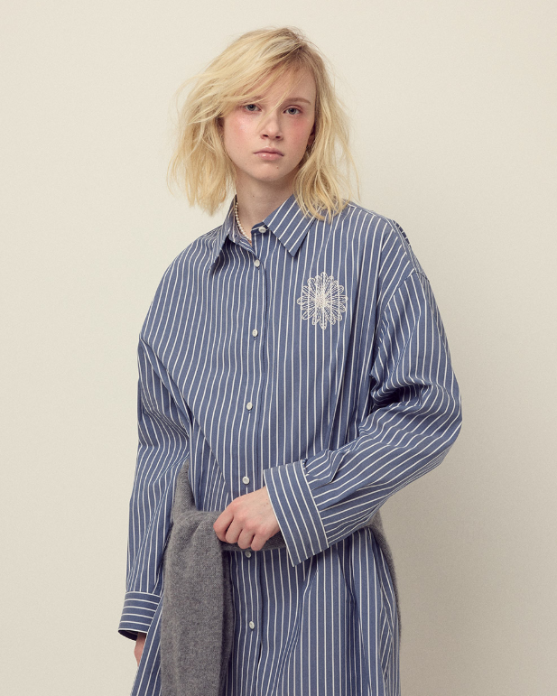 韓國 Mardi Mercredi Cotton Oversized Shirt Stripe【MM147】