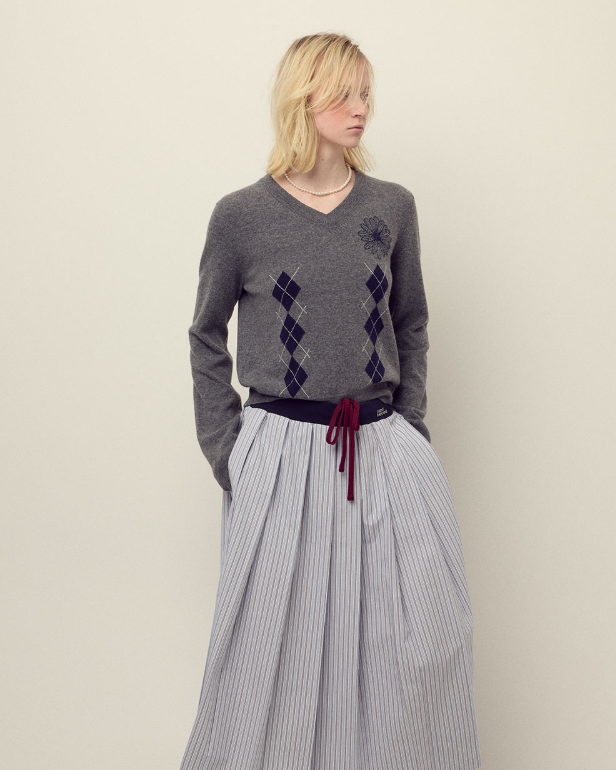 韓國 Mardi Mercredi Cotton Pleated Maxi Skirt Stripe【MM154】