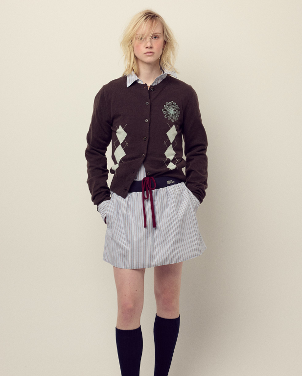 韓國 Mardi Mercredi Cotton Mini Skirt Stripe Contrast Waistband【MM153】