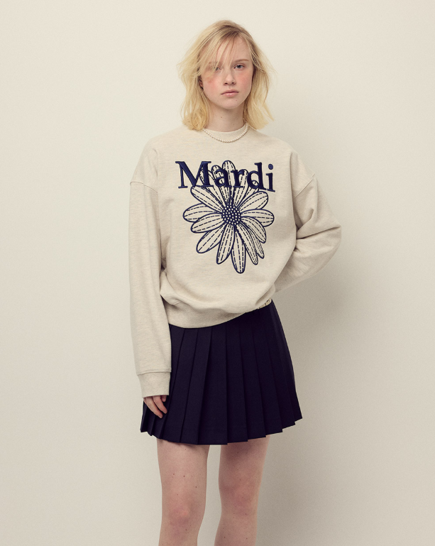韓國 Mardi Mercredi SWEATSHIRT FLOWERMARDI NEEDLEWORK【MM065】