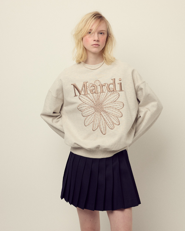 韓國 Mardi Mercredi SWEATSHIRT FLOWERMARDI NEEDLEWORK【MM065】