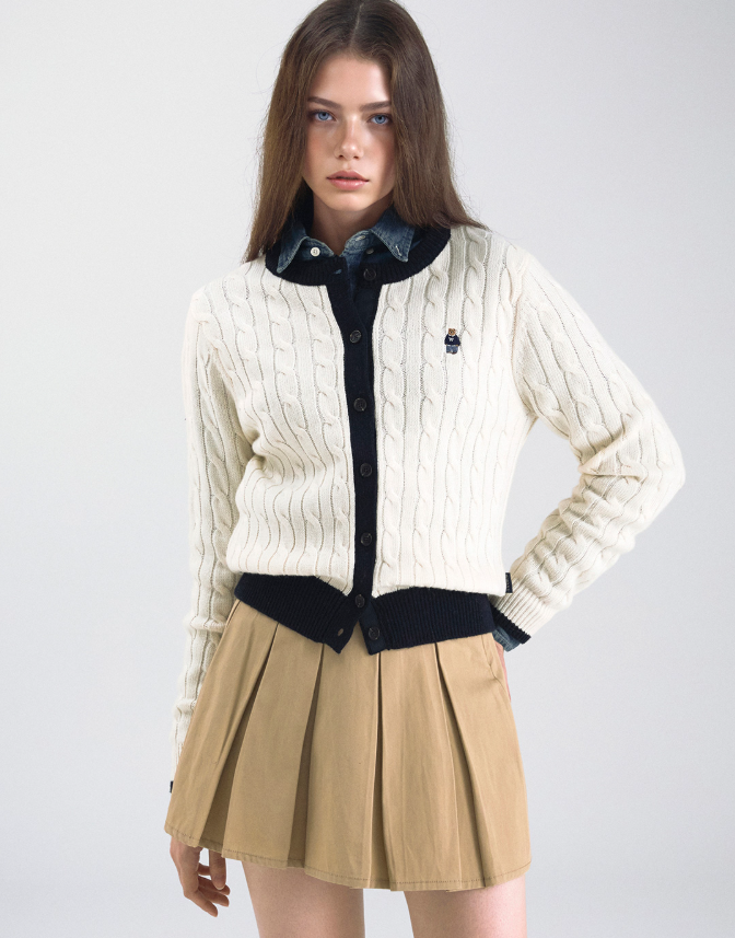 韓國 Who.A.U Steve Cable Cardigan【WA217】
