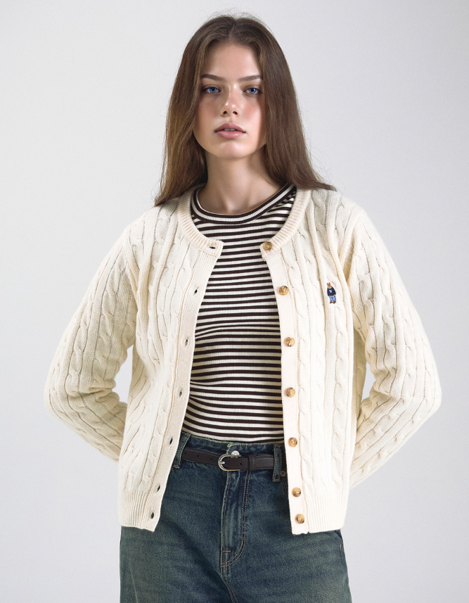 韓國 Who.A.U Steve Cable Cardigan【WA217】