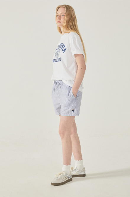 韓國 Who.A.U Steve Striped Cotton Shorts【WA218】