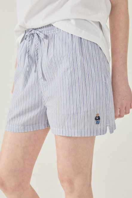 韓國 Who.A.U Steve Striped Cotton Shorts【WA218】
