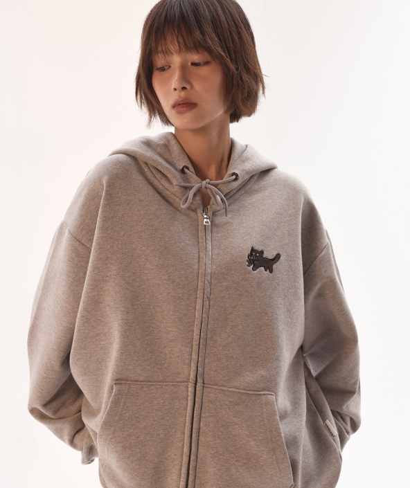 韓國 Ambler Black Cat Zip-Up Jacket【AR121】