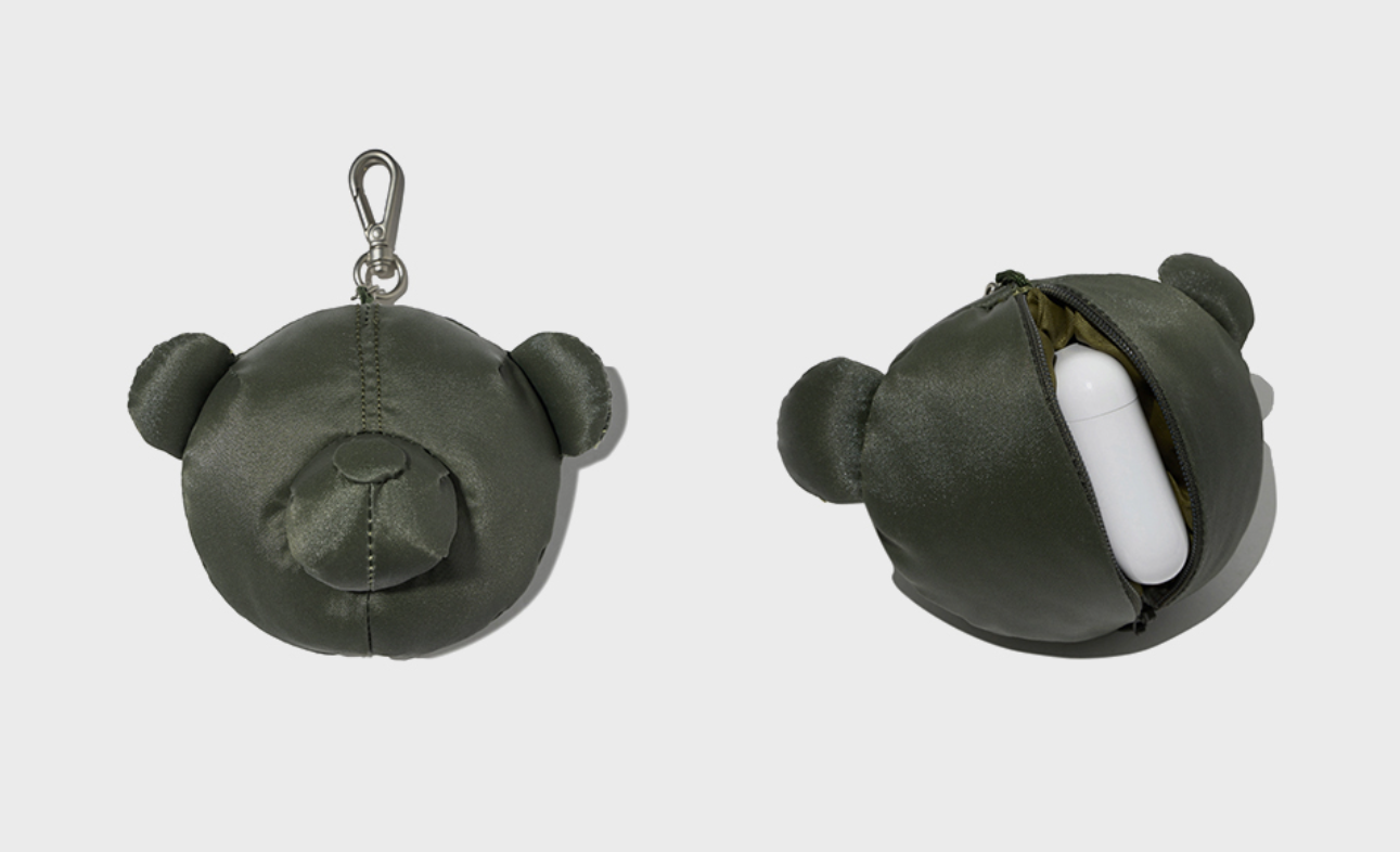 韓國 Phyps Bear Keyring Nylon Multi-Pocket Crossbody Bag【PS013】