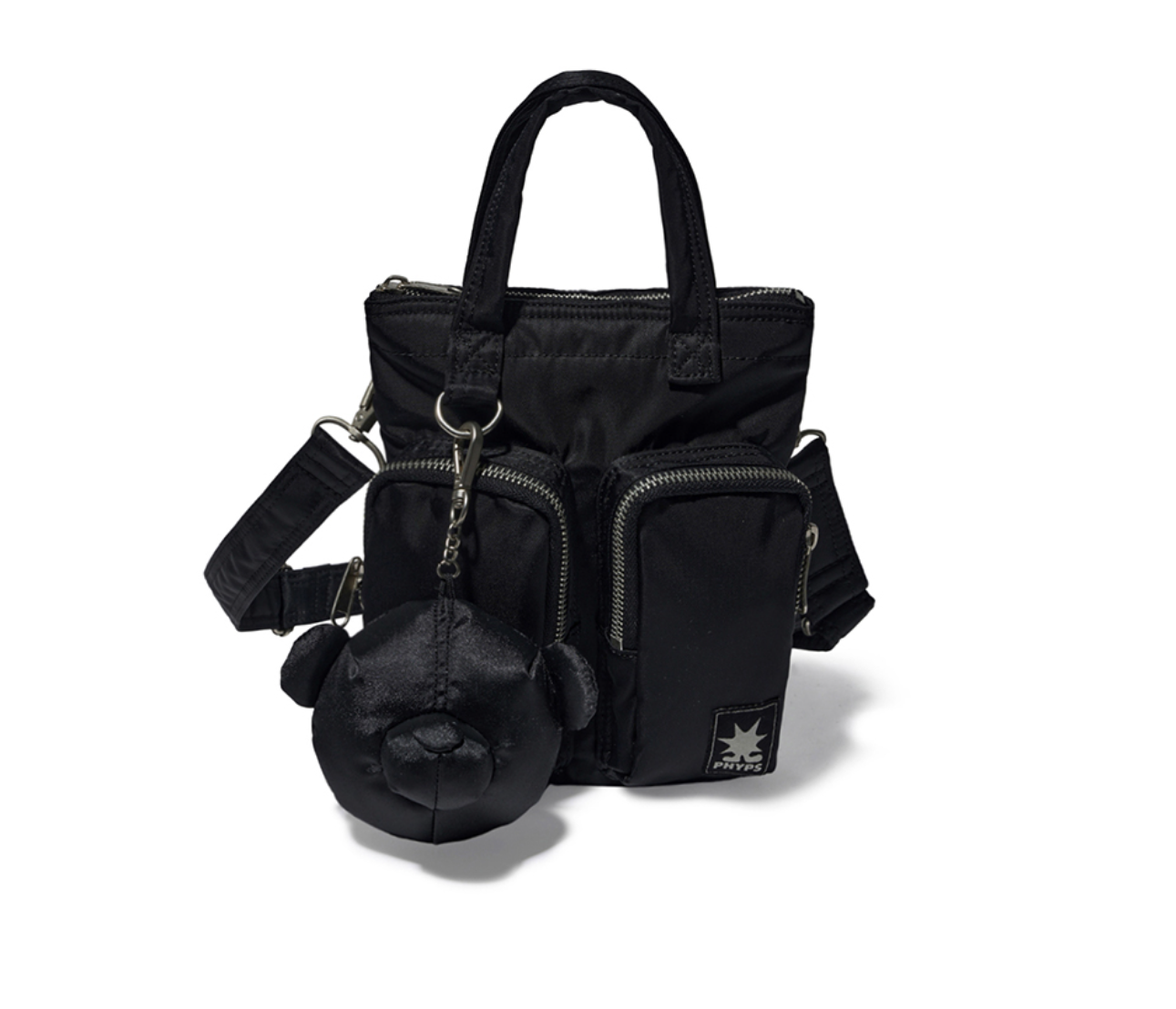 韓國 Phyps Bear Keyring Nylon Multi-Pocket Crossbody Bag【PS013】