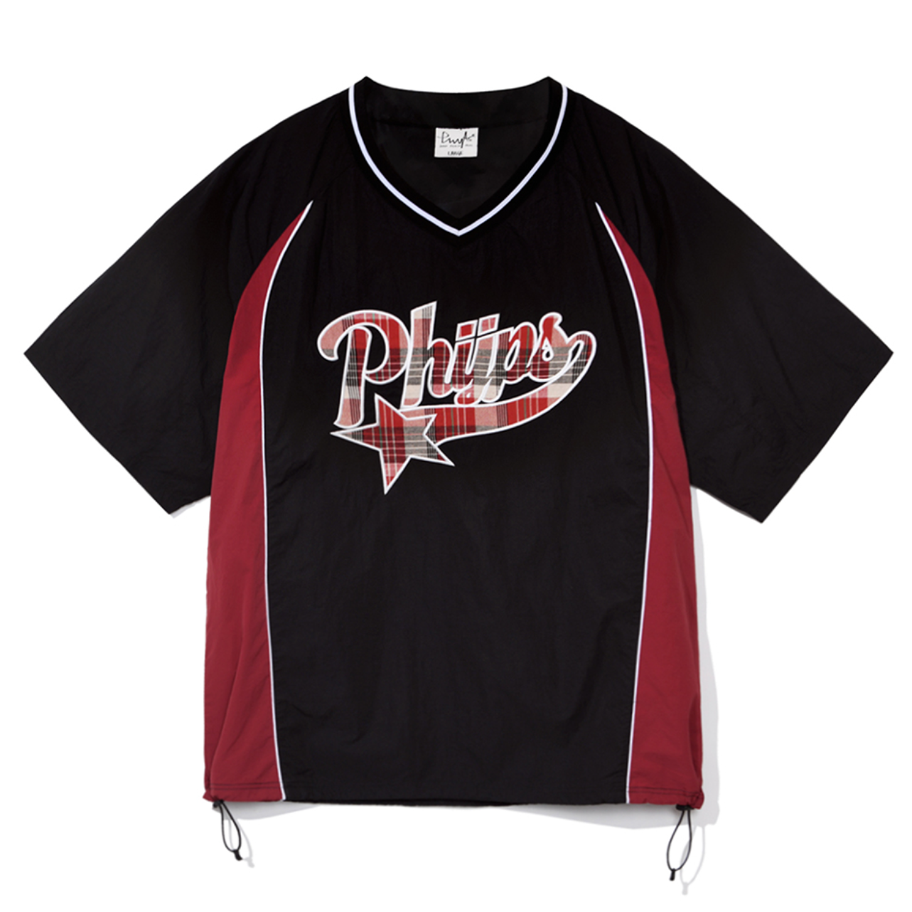 韓國 Phyps Check Startail String Short Sleeve T-Shirt【PS033】