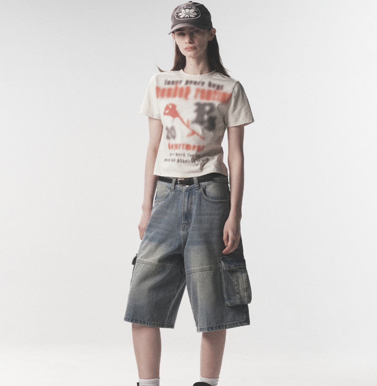 韓國 Phyps Bermuda Cargo Denim Pants【PS044】