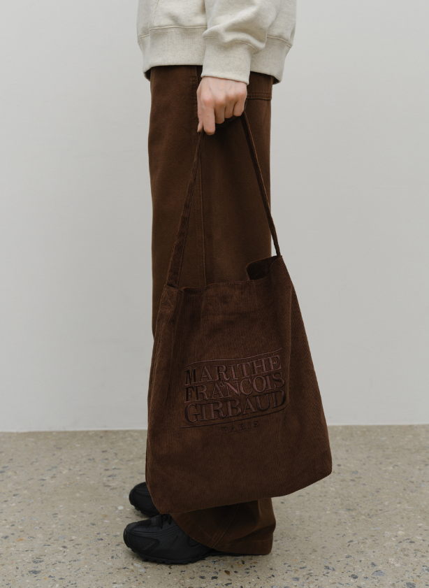 韓國 Marithe Francois Girbaud Classic Logo Corduroy Shoulder Bag【MF685】