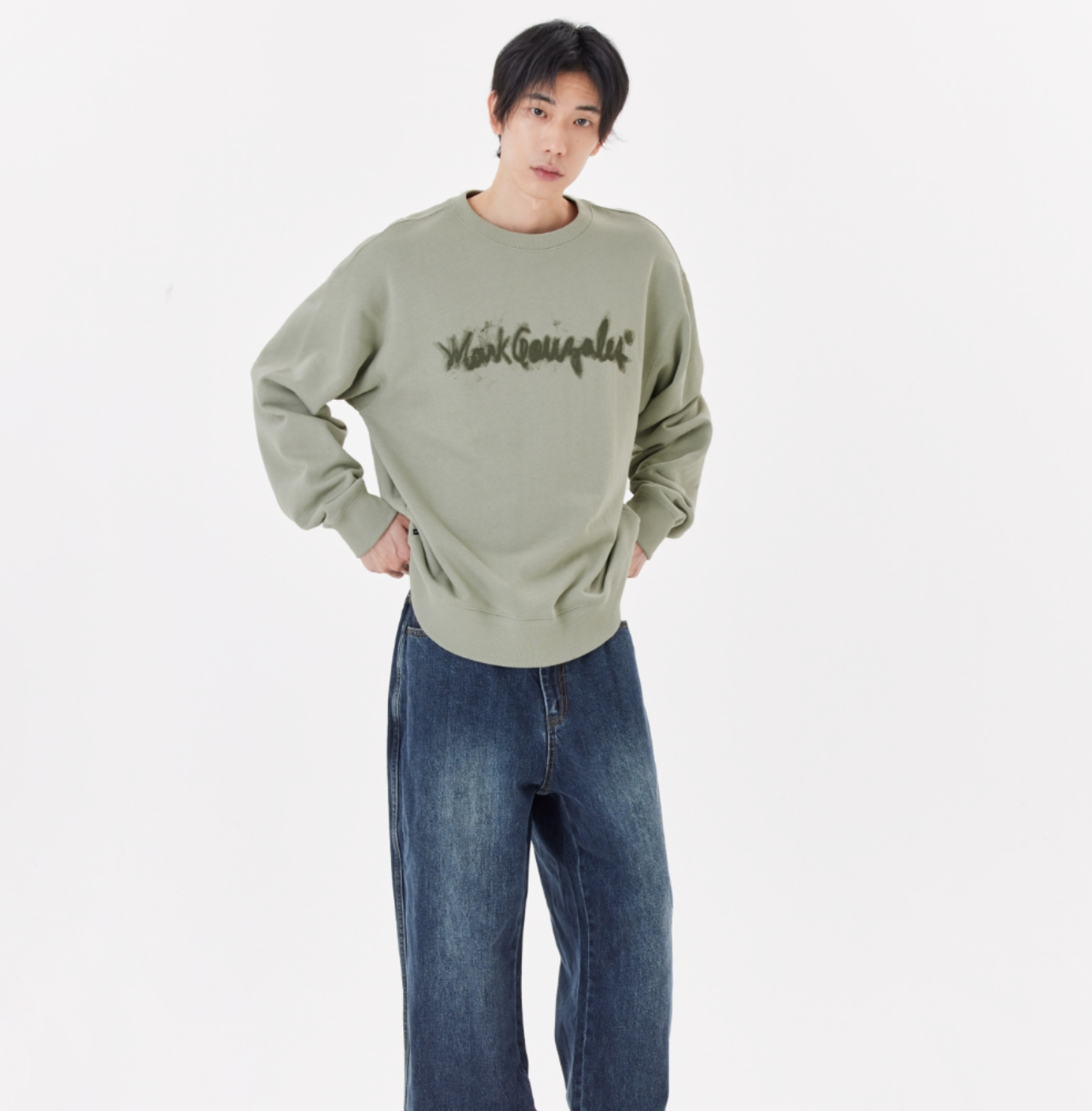 韓國 Mark Gonzales Sign Logo Blur Print Sweatshirt【MG127】