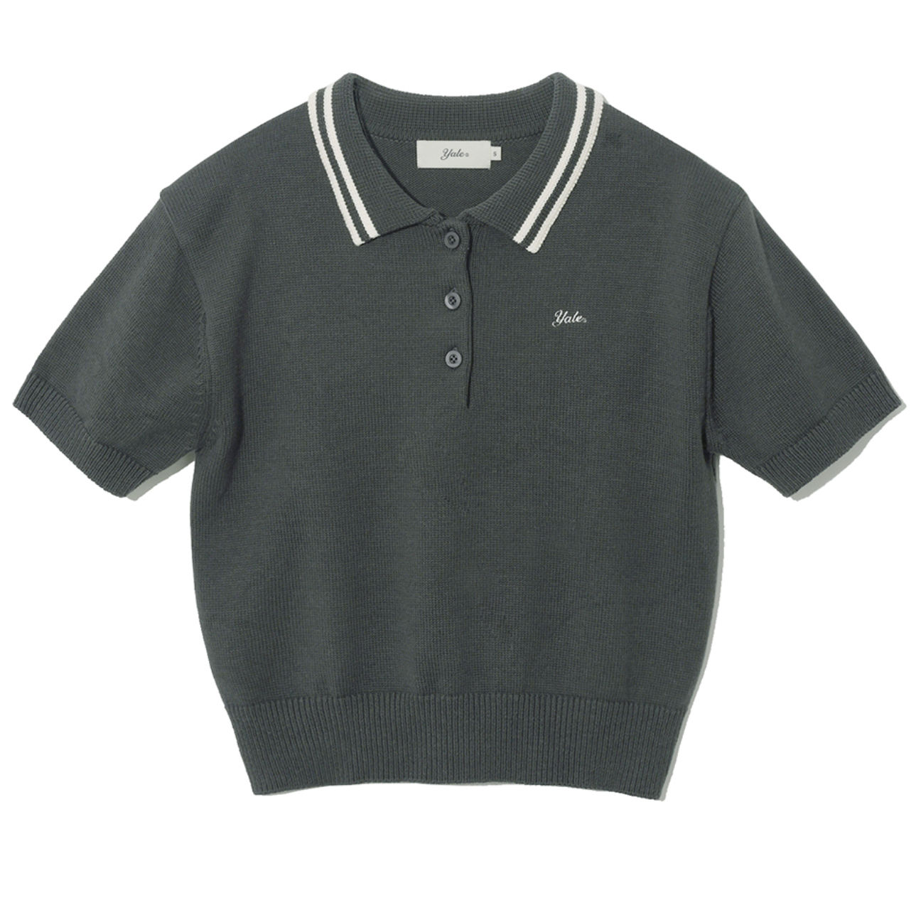 韓國 Yale Cotton Polo Crop Knit【YA022】