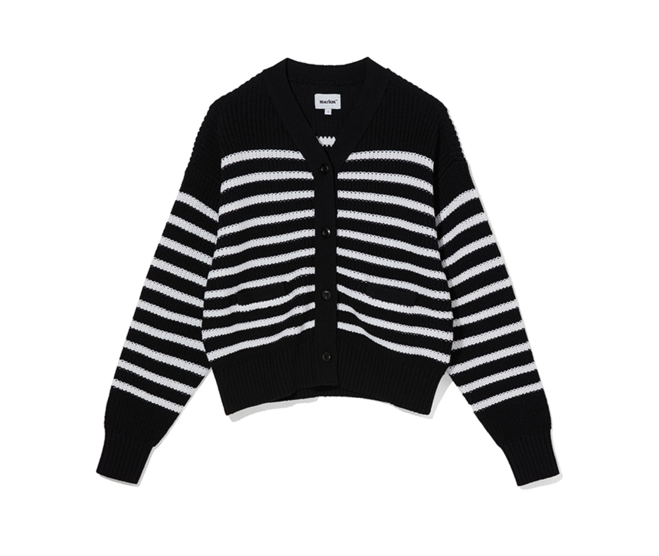 韓國 Markm Women's Striped V-Neck Short Cardigan【MA273】