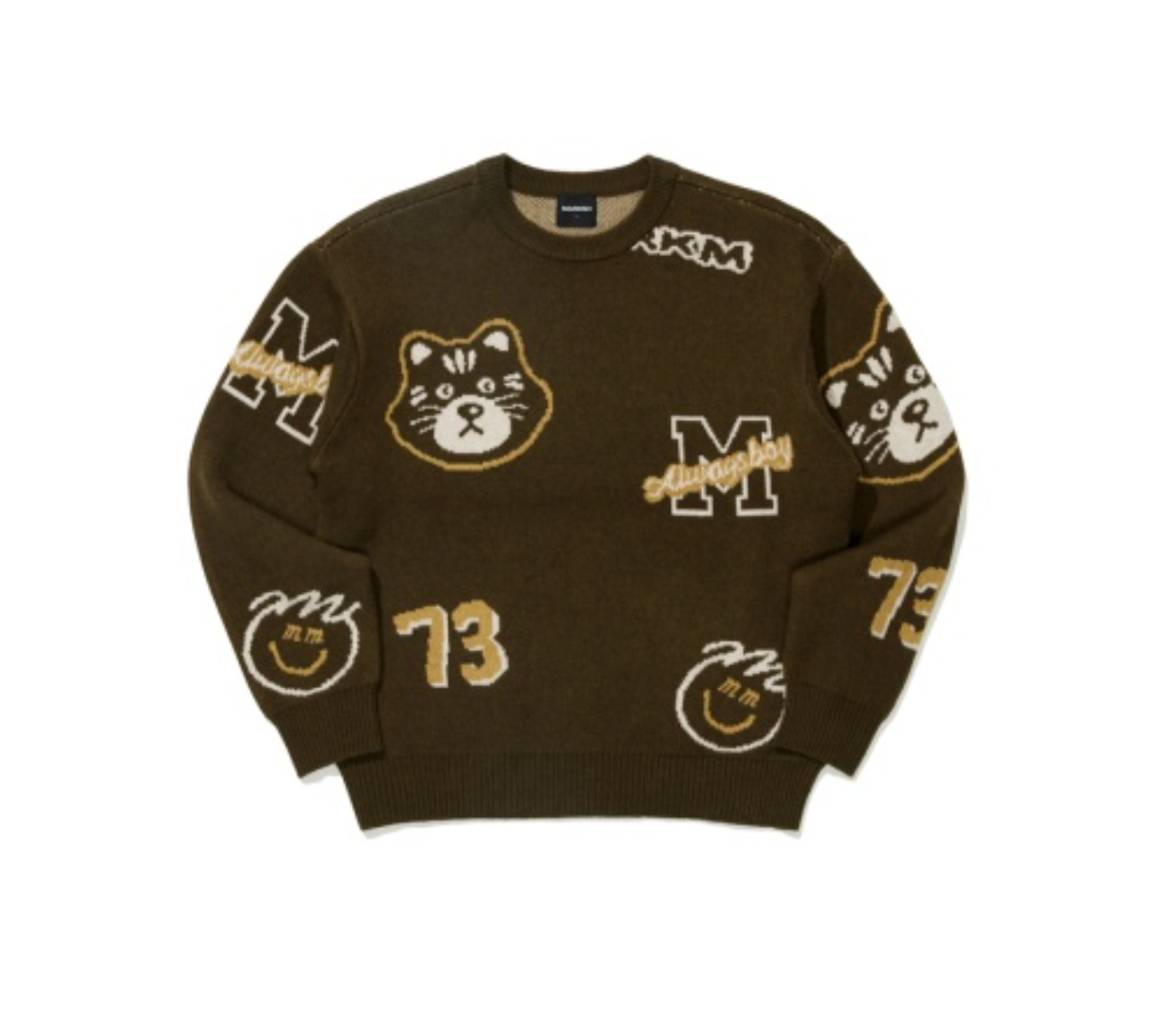 韓國 Markm Cat Full Pattern Jacquard Pullover【MA288】