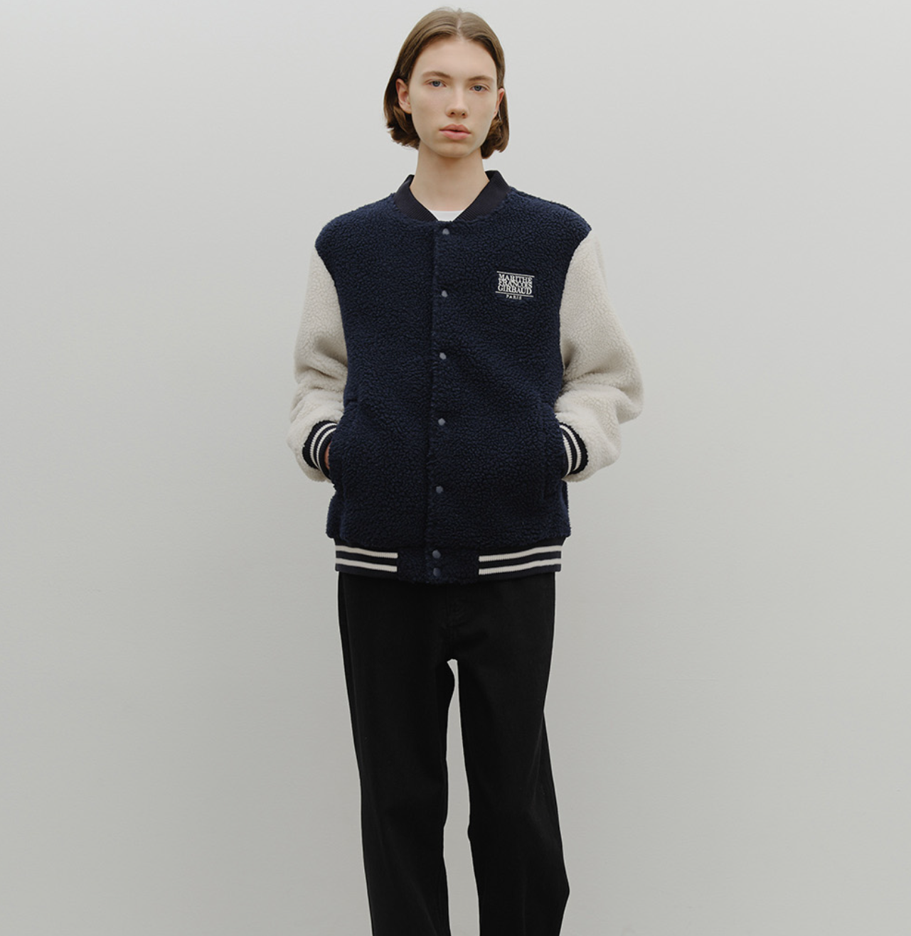 韓國 Marithe Francois Girbaud FLEECE VARSITY JACKET【MF740】