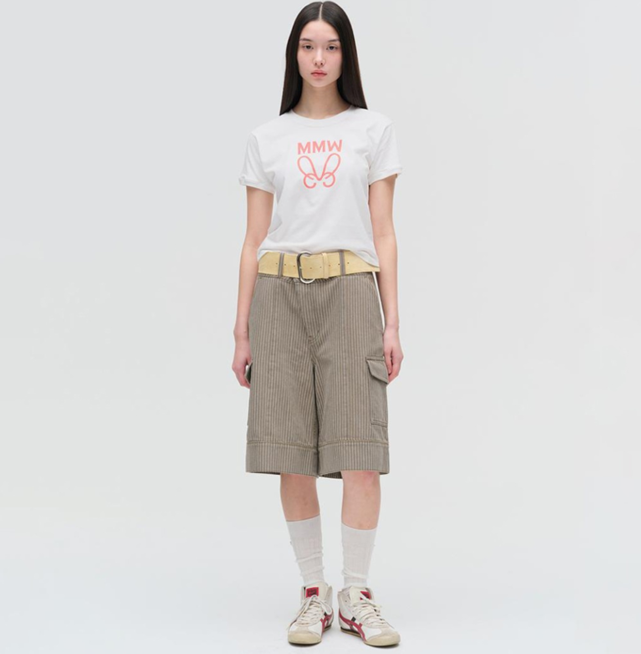 韓國 Mmlg ZIGZAG STITCH HF-T-Shirt【ML017】