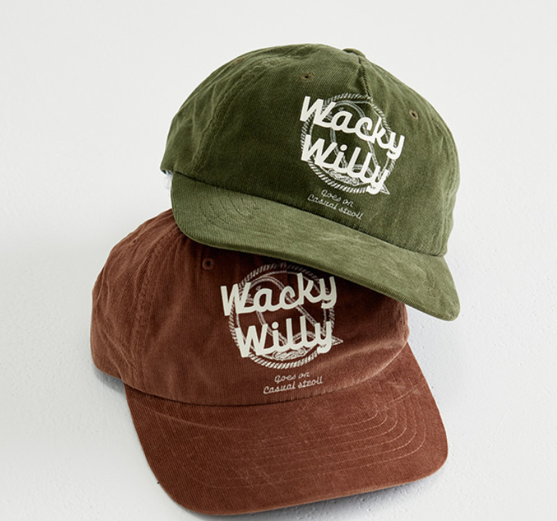 韓國 Wacky Willy Corduroy Vintage Print Cap【WW058】
