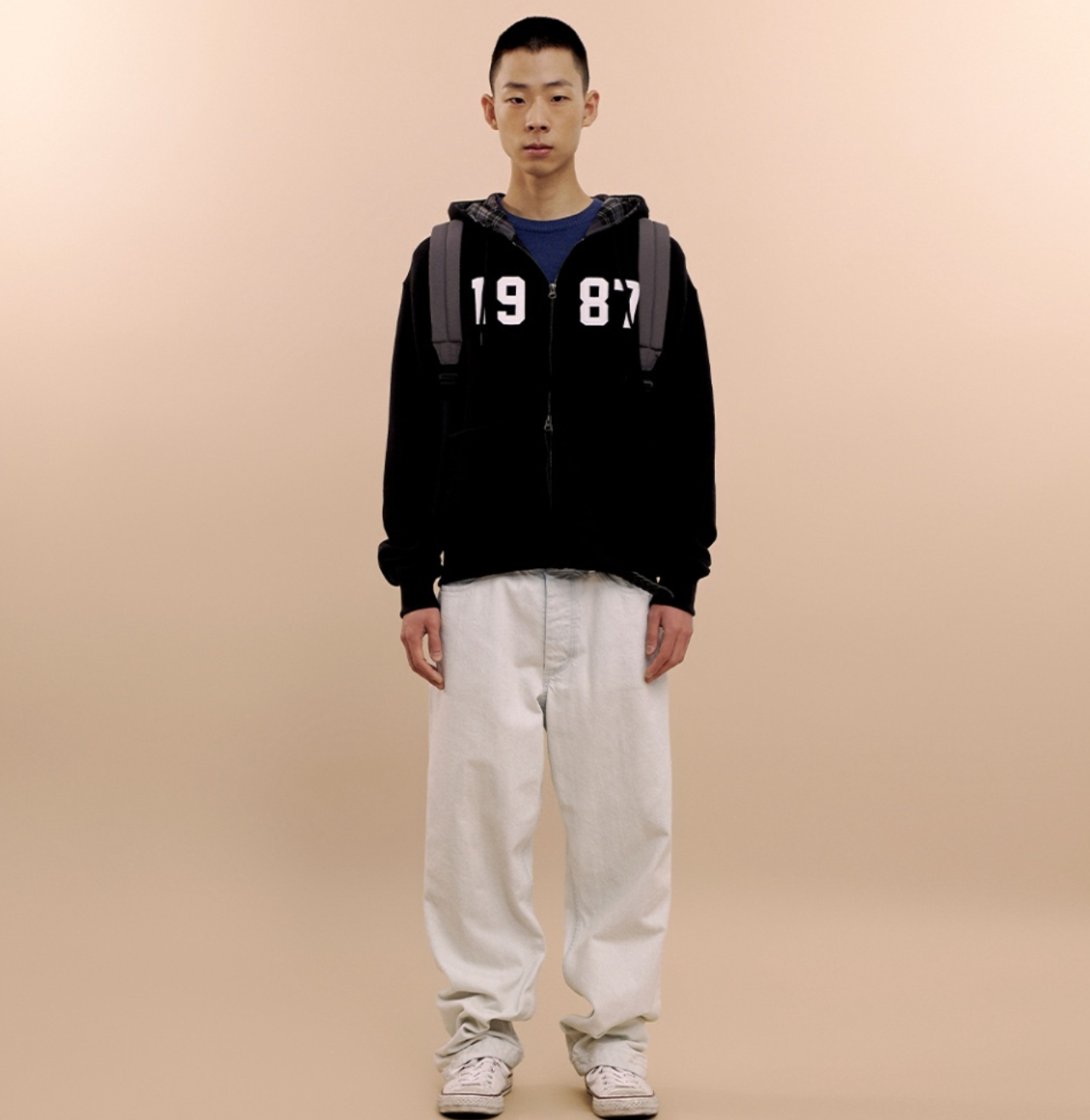 韓國 Mmlg CHECK PATTERN HOOD ZIPUP【ML084】