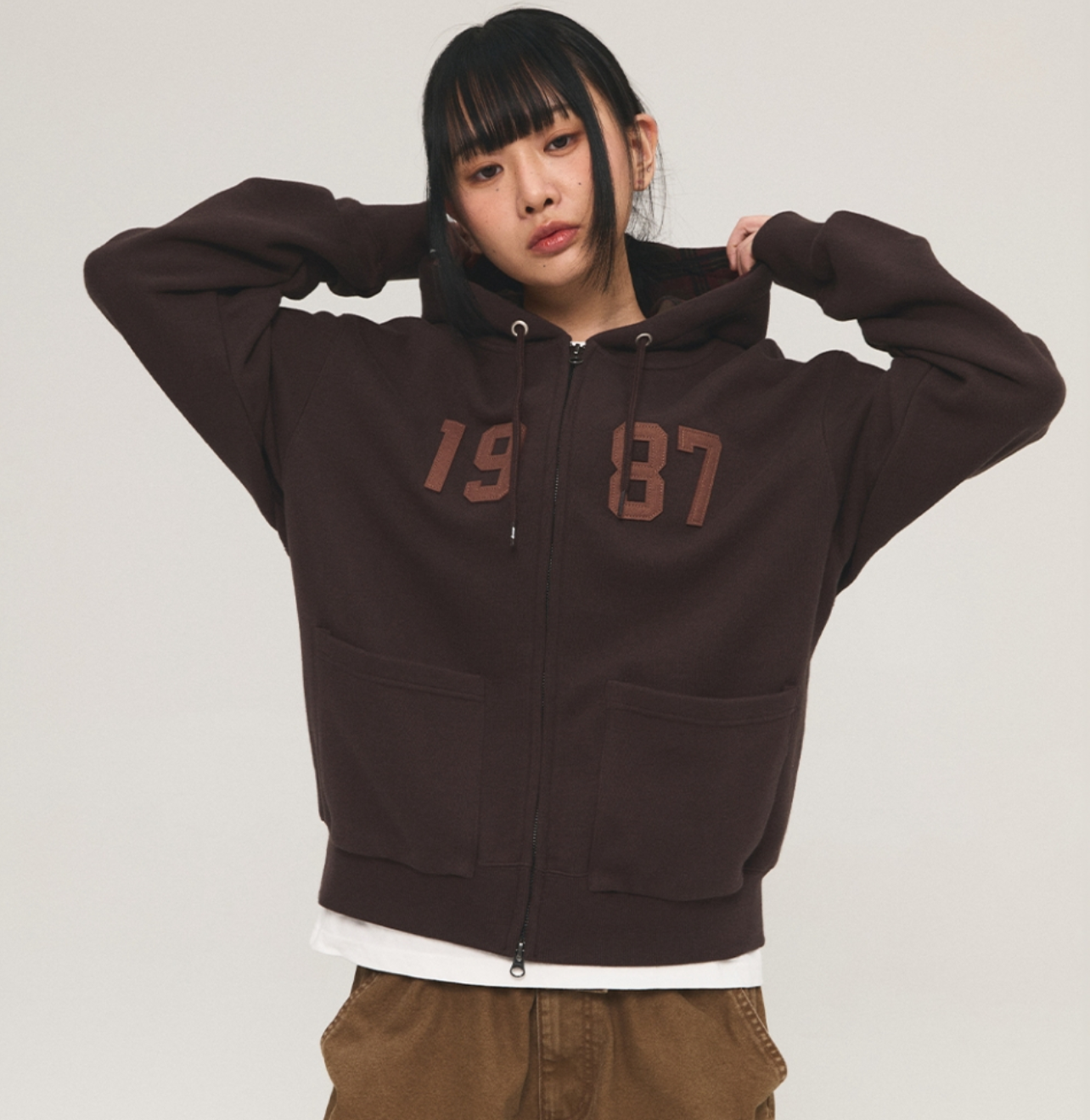 韓國 Mmlg CHECK PATTERN HOOD ZIPUP【ML084】