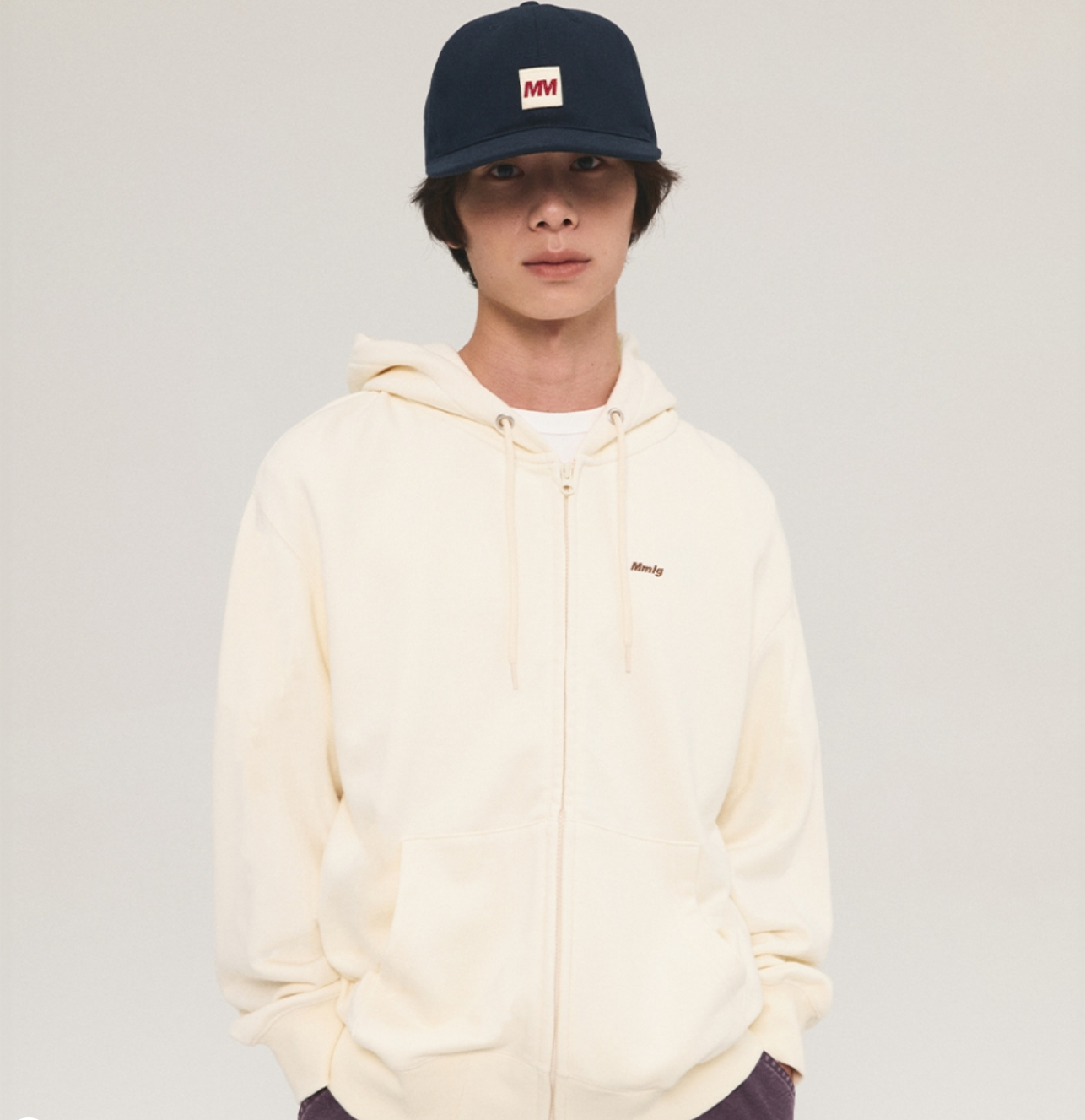 韓國 Mmlg SMALL LOGO HOOD ZIPUP【ML090】