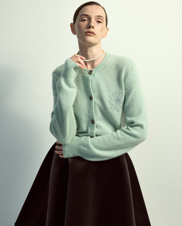 韓國 Mardi Mercredi Raccoon Blended Cardigan Round Neck【MM167】