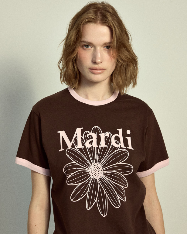 韓國 Mardi Mercredi Slim Ringer Tshirt Flowermardi【MM175】