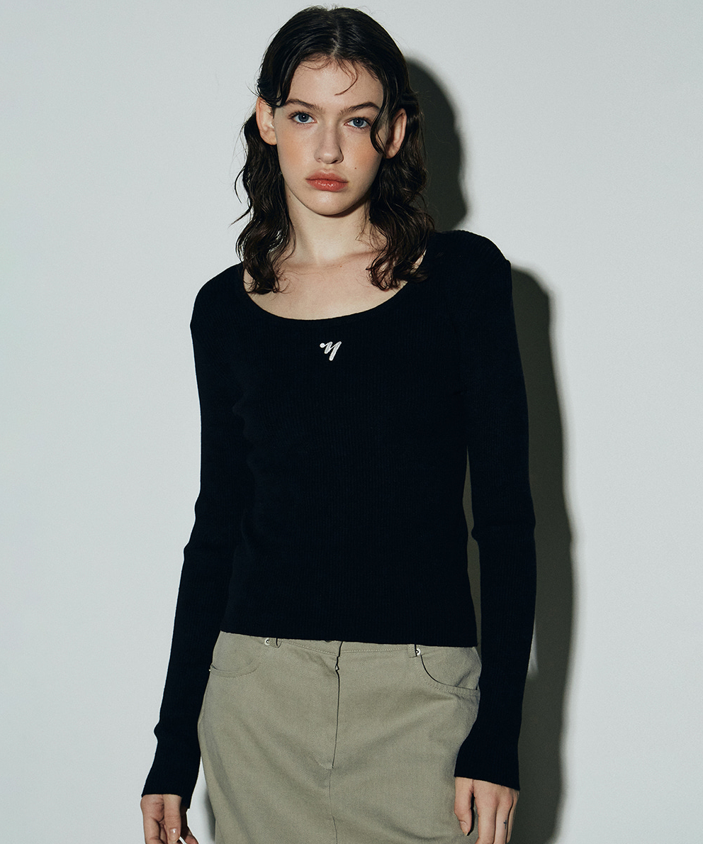 韓國 Nick Nicole Round Neck Ribbon Knit【NK089】