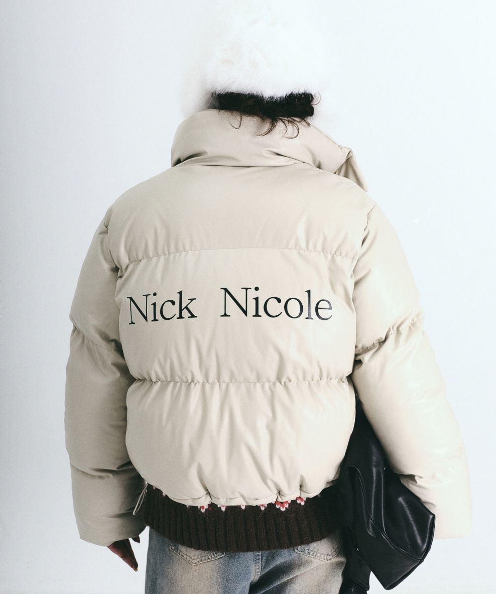 韓國 Nick Nicole Leather Puffer Short Padding【NK052】