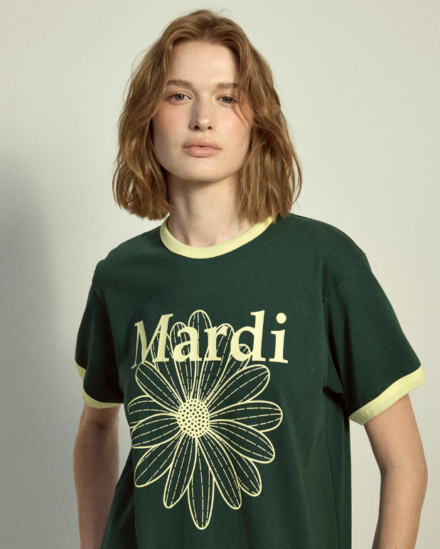 韓國 Mardi Mercredi Slim Ringer Tshirt Flowermardi【MM175】