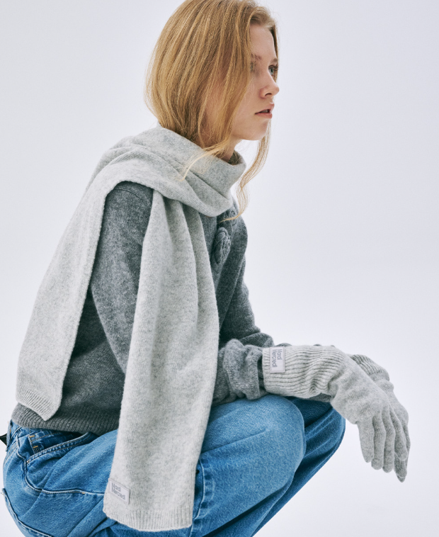 韓國 Mardi Mercredi Wool Glove Square Logo【MM218】