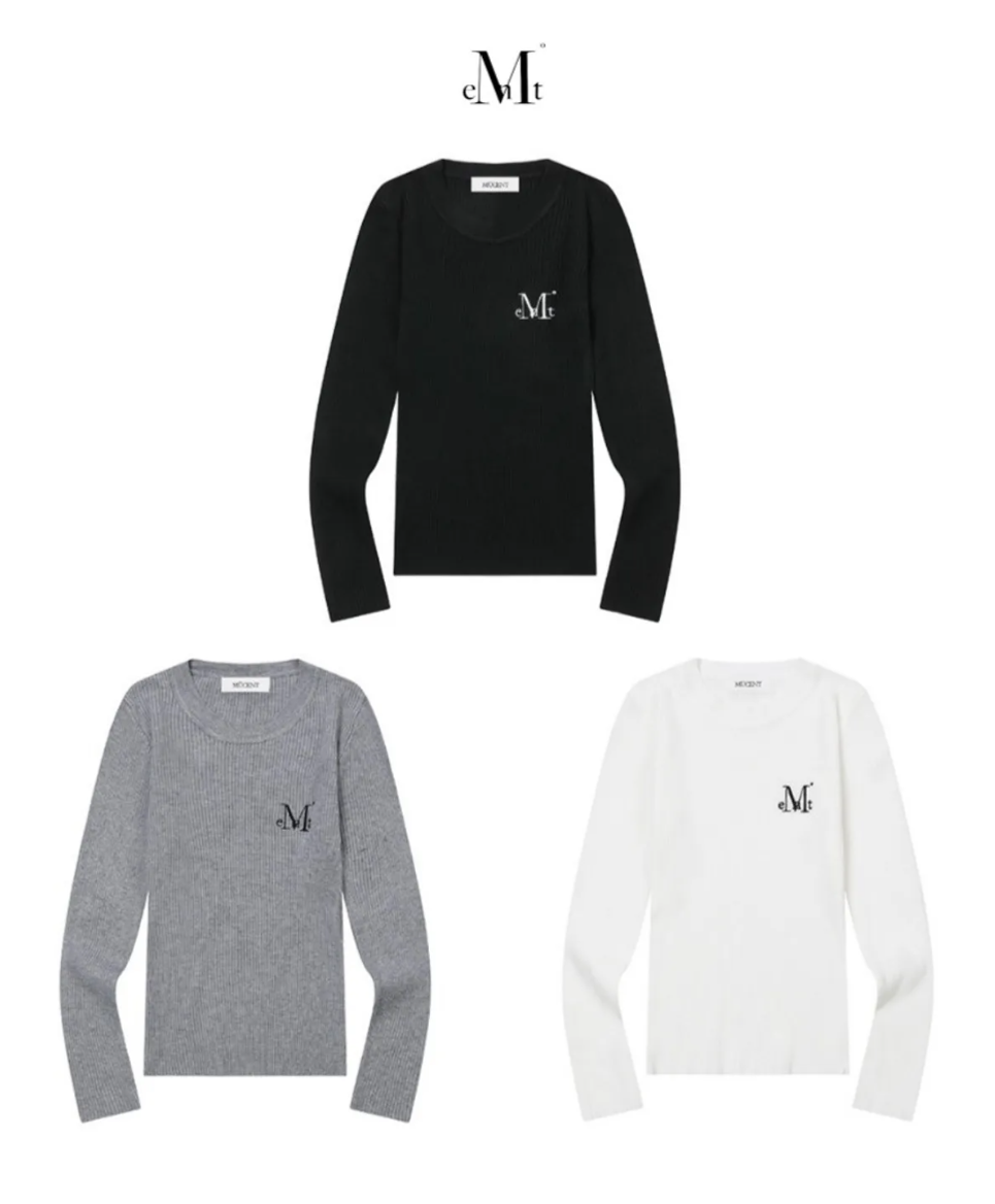 韓國 Mucent Arimo R-Neck Crop Rib Knit【MU195】