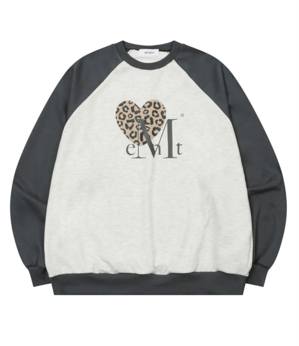 韓國 Mucent Sierra Leopard Heart Raglan Mtm【MU193】