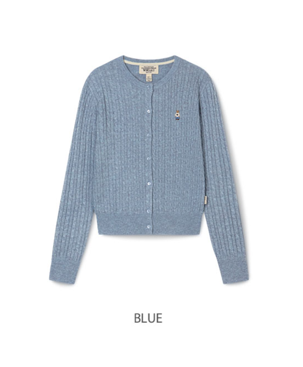 韓國 WhoAU Steve High Gauge Wool Cable Cardigan【WA260】